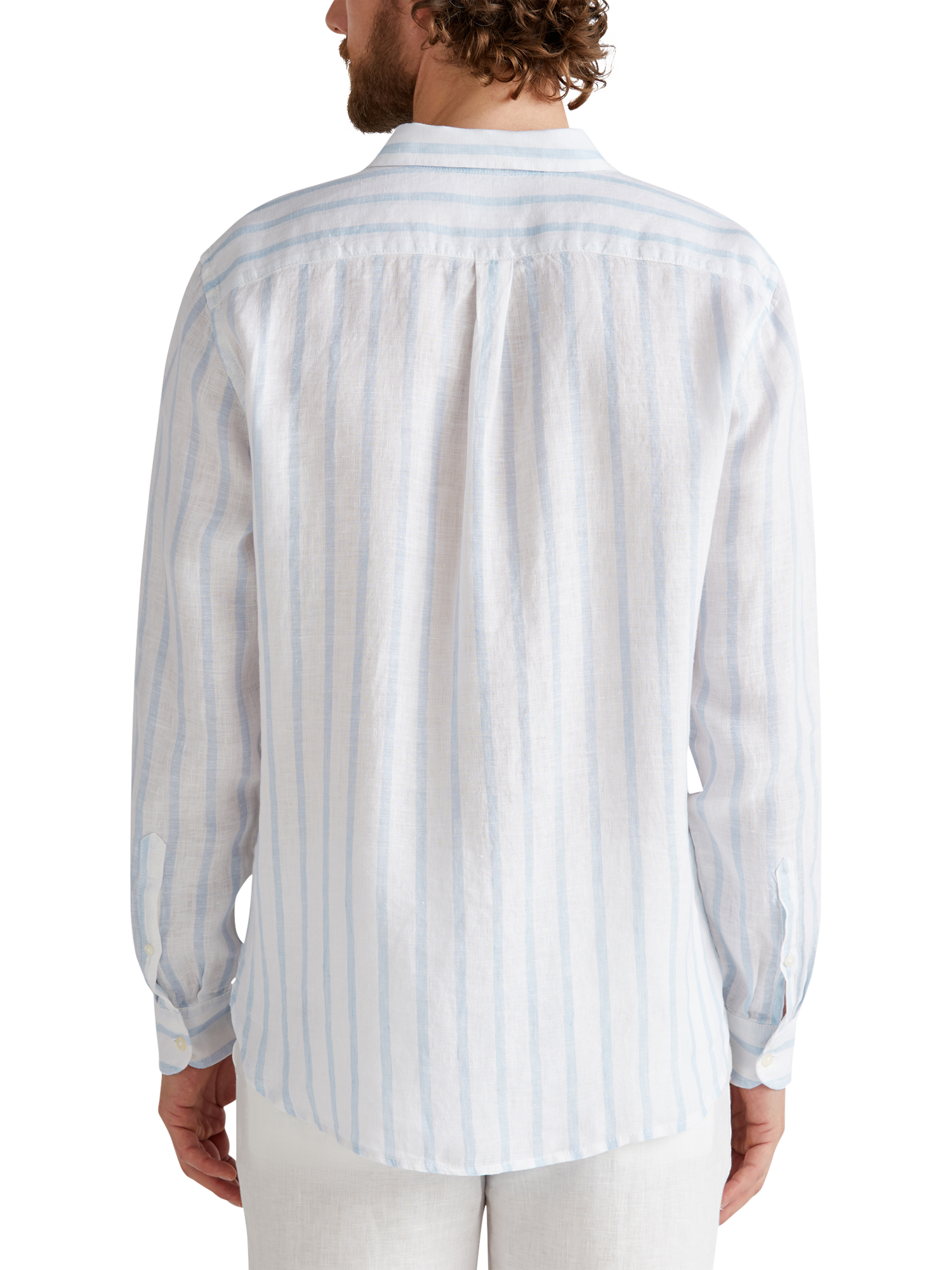 Product image 2 of 4, which shows Benetton Striped Regular Fit Shirt, Heavenly Blue, XXL