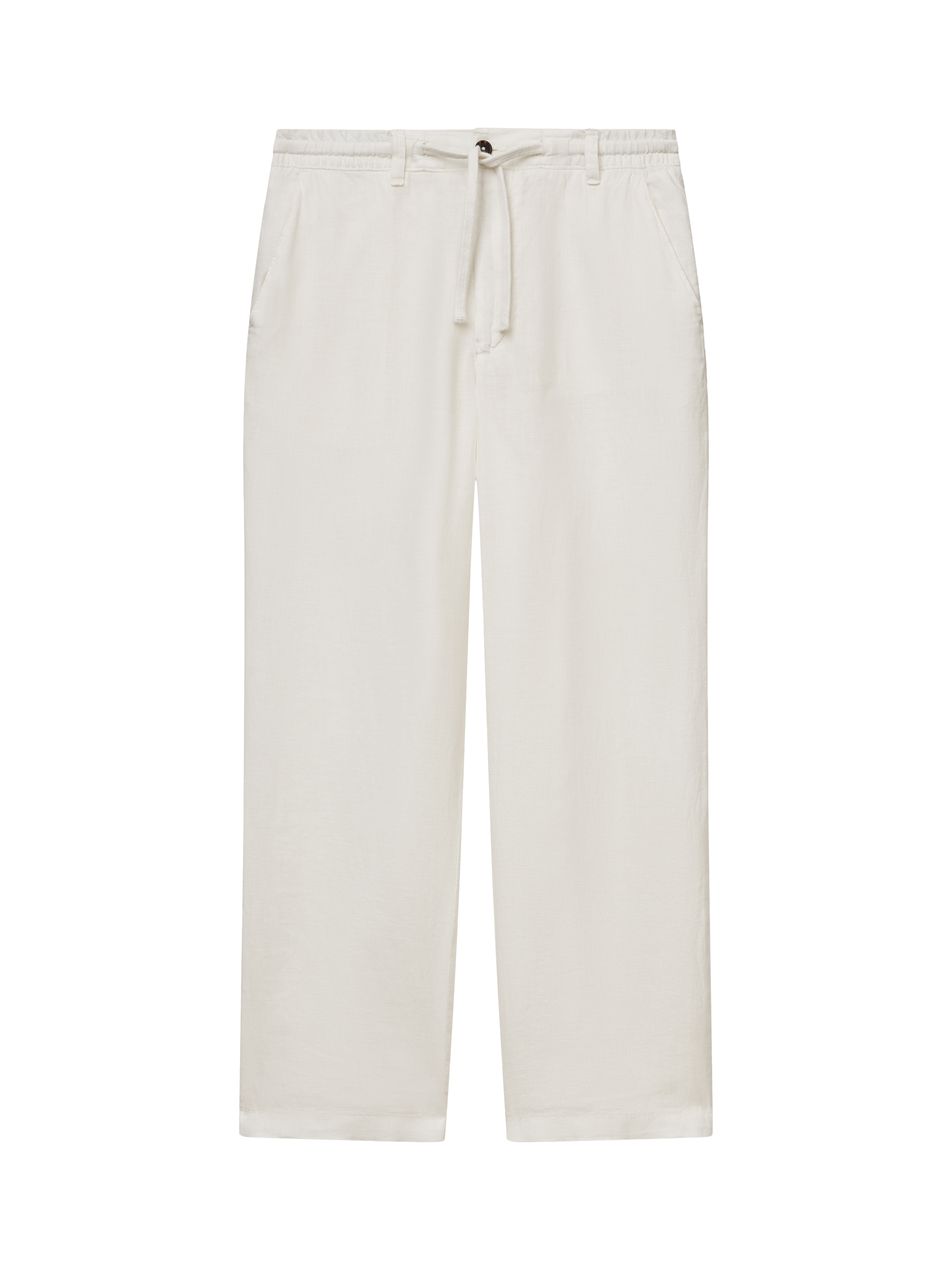 Product image 4 of 5, which shows Benetton Drawstring Linen Joggers, Off White, 38R