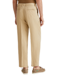 Benetton Linen Double Front Pleat Chinos, Beige