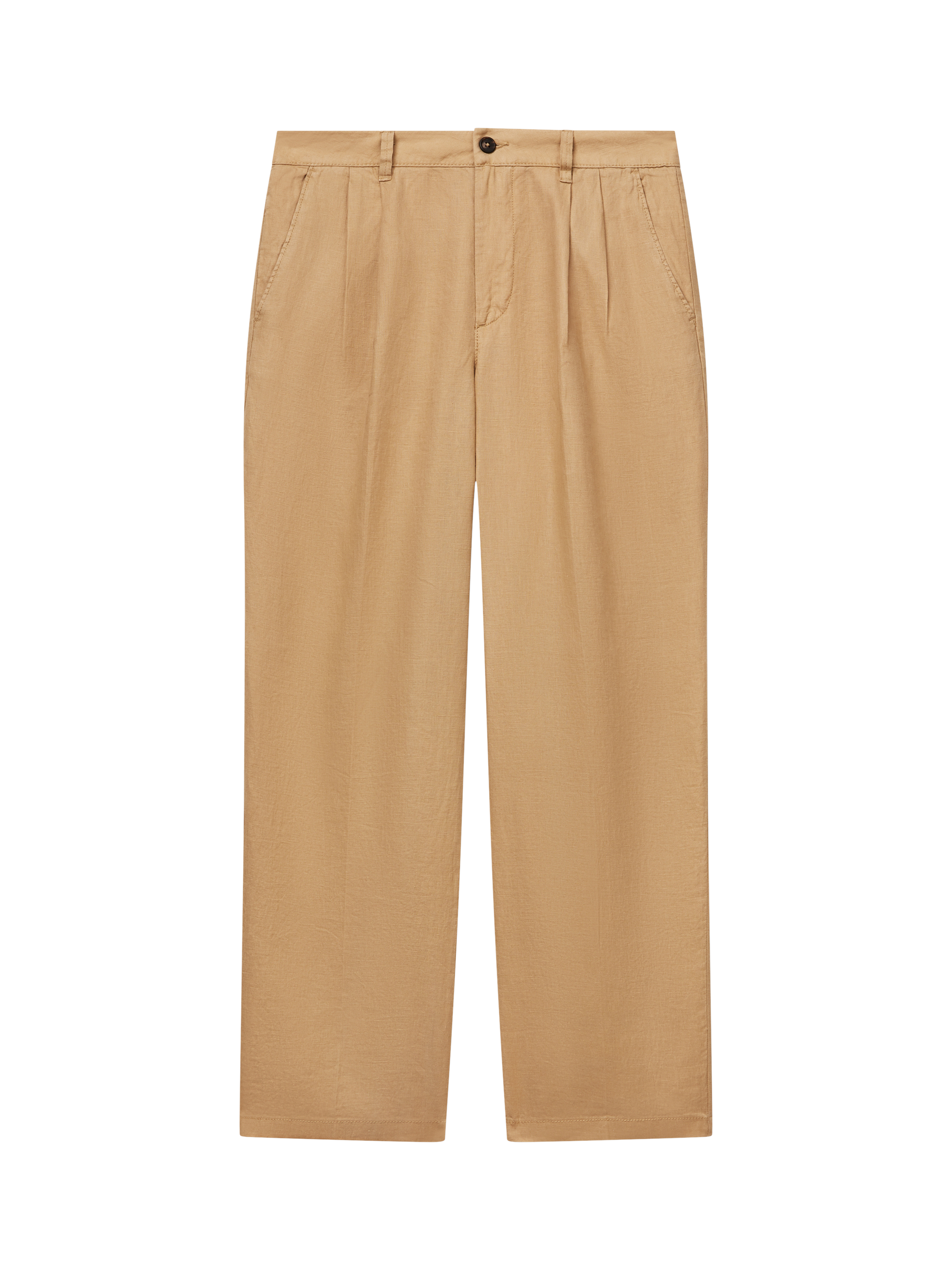 Product image 4 of 5, which shows Benetton Linen Double Front Pleat Chinos, Beige, 36R