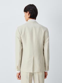 John Lewis Herringbone Slim Fit Wool Single Breasted Suit Jacket, Ecru - view 2, Ecru