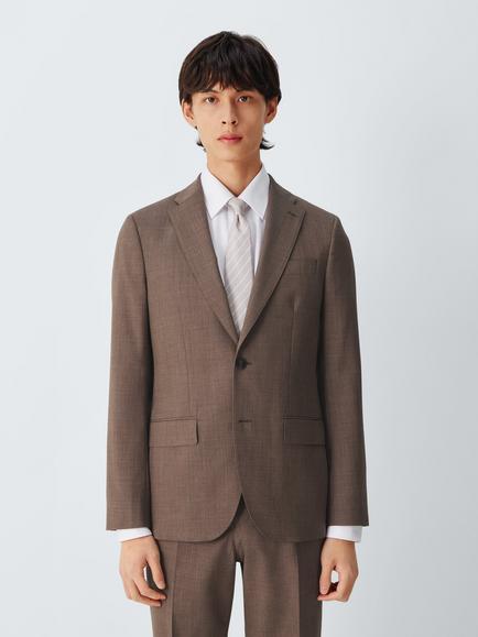 John Lewis Melange Wool Regular Fit Suit Jacket, Brown Melange