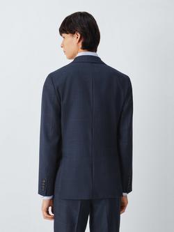 John Lewis Windowpane Check Wool Regular Fit Suit Jacket, Blue Check - view 2, Blue Check