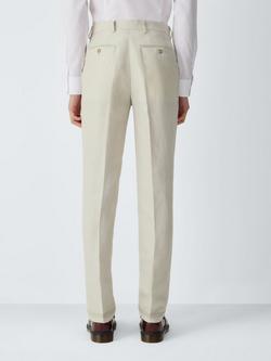 John Lewis Herringbone Slim Fit Wool Linen Blend Suit Trousers, Ecru - view 2, Ecru