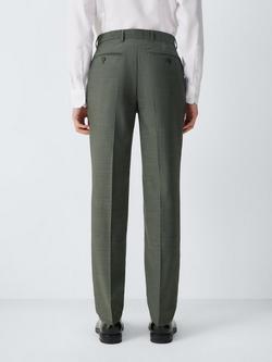 John Lewis Herringbone Wool Suit Trousers, Green - view 2, Green