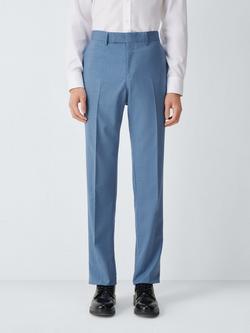 John Lewis Melange Wool Regular Fit Suit Trousers, Blue Melange
