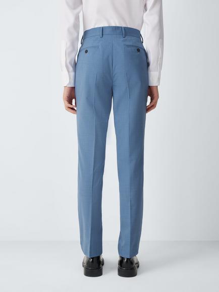 John Lewis Melange Wool Regular Fit Suit Trousers - view 2, Blue Melange