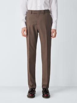 John Lewis Melange Wool Regular Fit Suit Trousers, Brown Melange