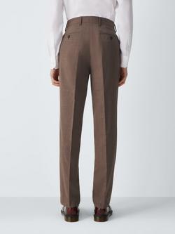 John Lewis Melange Wool Regular Fit Suit Trousers - view 2, Brown Melange
