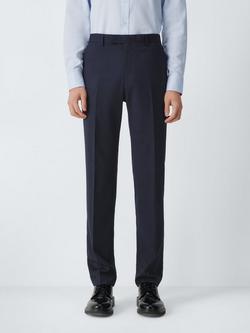 John Lewis Prince of Wales Check Wool Suit Trousers, Navy Check, Navy Check