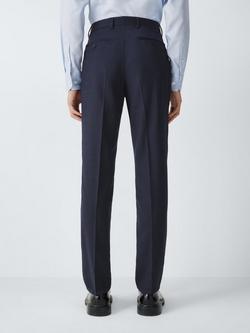 John Lewis Prince of Wales Check Wool Suit Trousers, Navy Check - view 2, Navy Check
