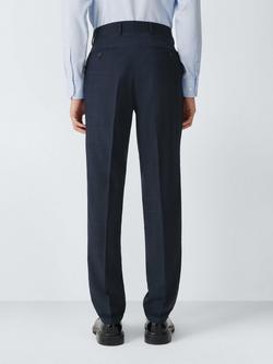John Lewis Windowpane Check Wool Regular Fit Suit Trousers, Blue Check - view 2, Blue Check