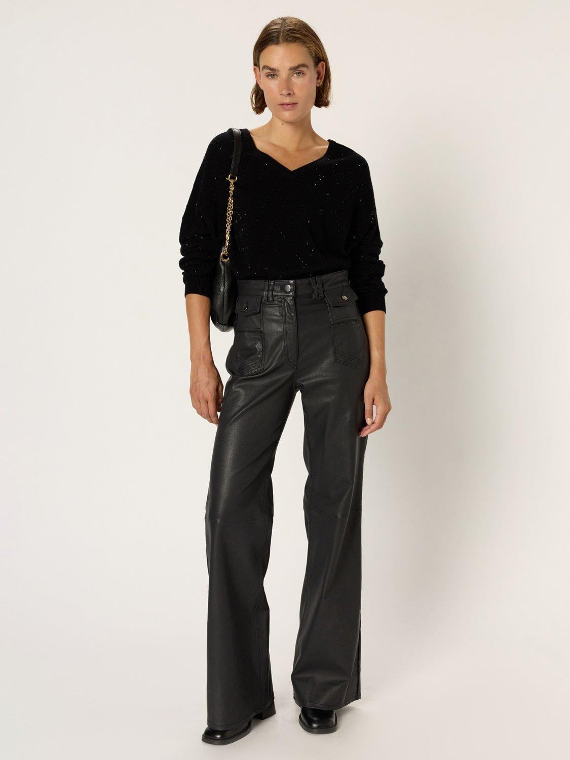 Product image 1 of 1, which shows Gerard Darel Edwige Embellished Pure Wool Jumper, Black, 10