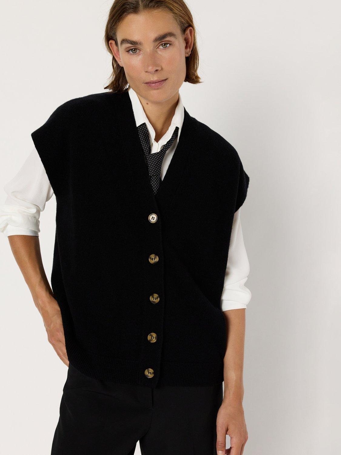 Product image 4 of 5, which shows Gerard Darel Eglea Button Knit Top, Black, 10