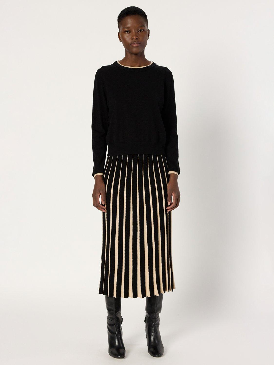 Product image 2 of 6, which shows Gerard Darel Elea Contrast Trim Jumper, Black, 10