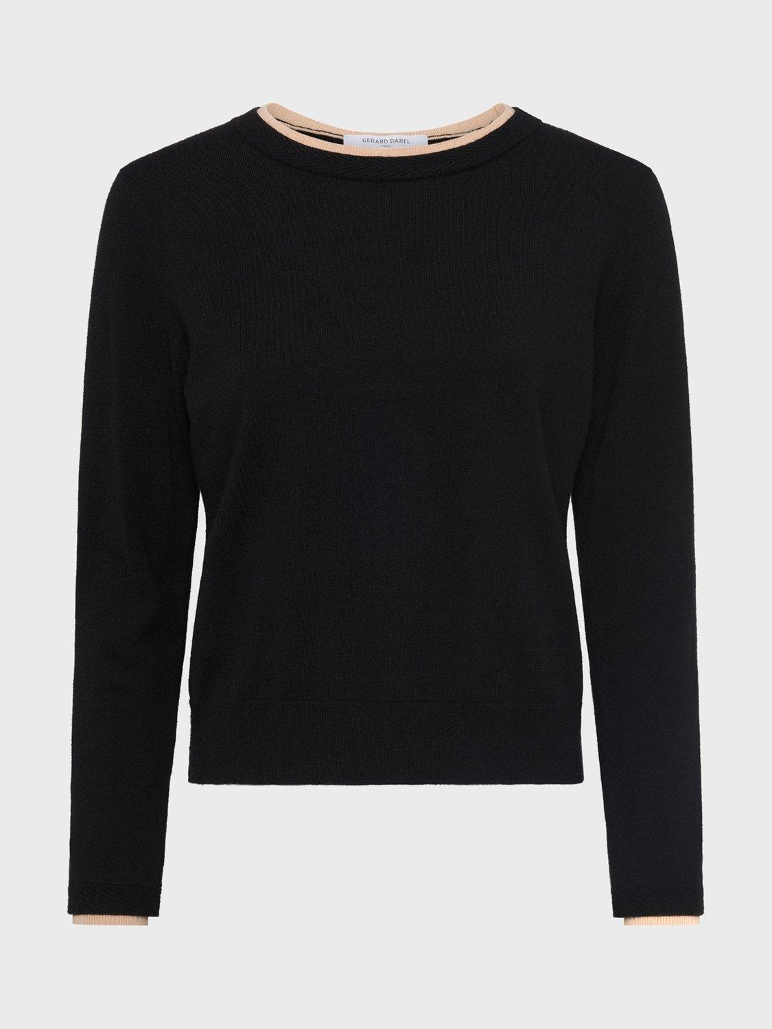 Product image 4 of 6, which shows Gerard Darel Elea Contrast Trim Jumper, Black, 10
