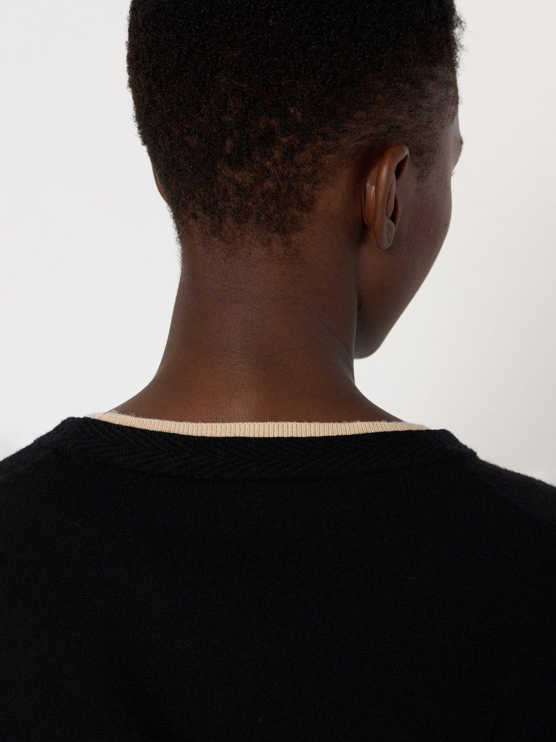 Product image 6 of 6, which shows Gerard Darel Elea Contrast Trim Jumper, Black, 10