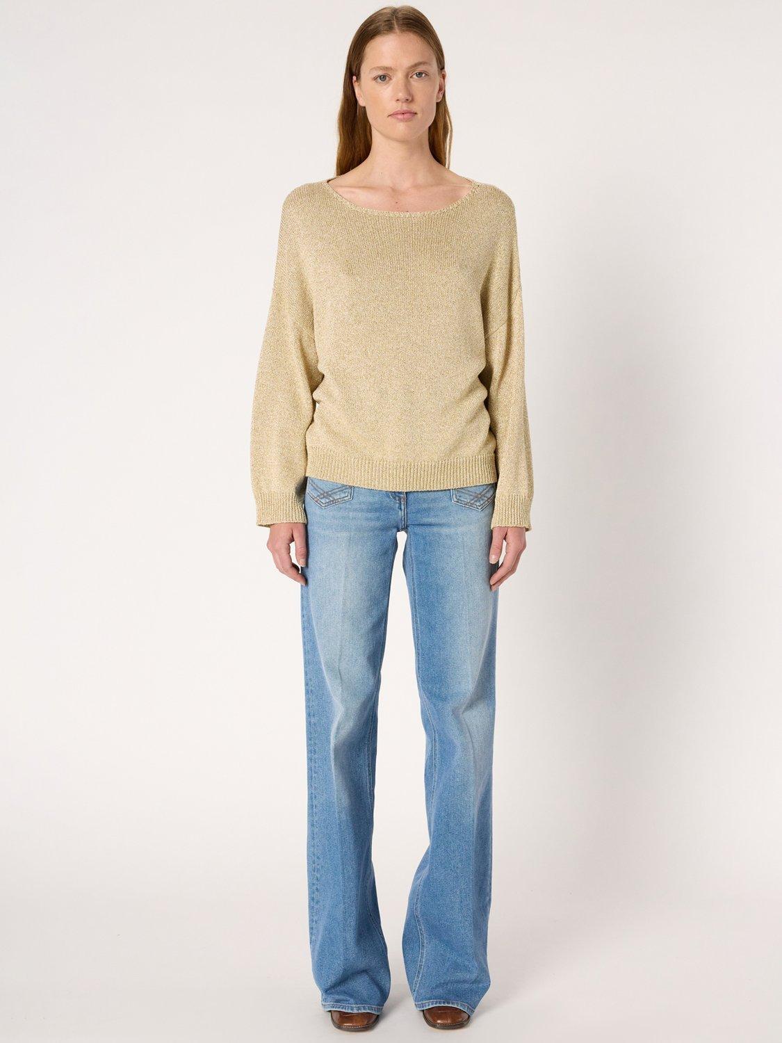 Product image 2 of 6, which shows Gerard Darel Elianna Sparkle Jumper, Gold, 10
