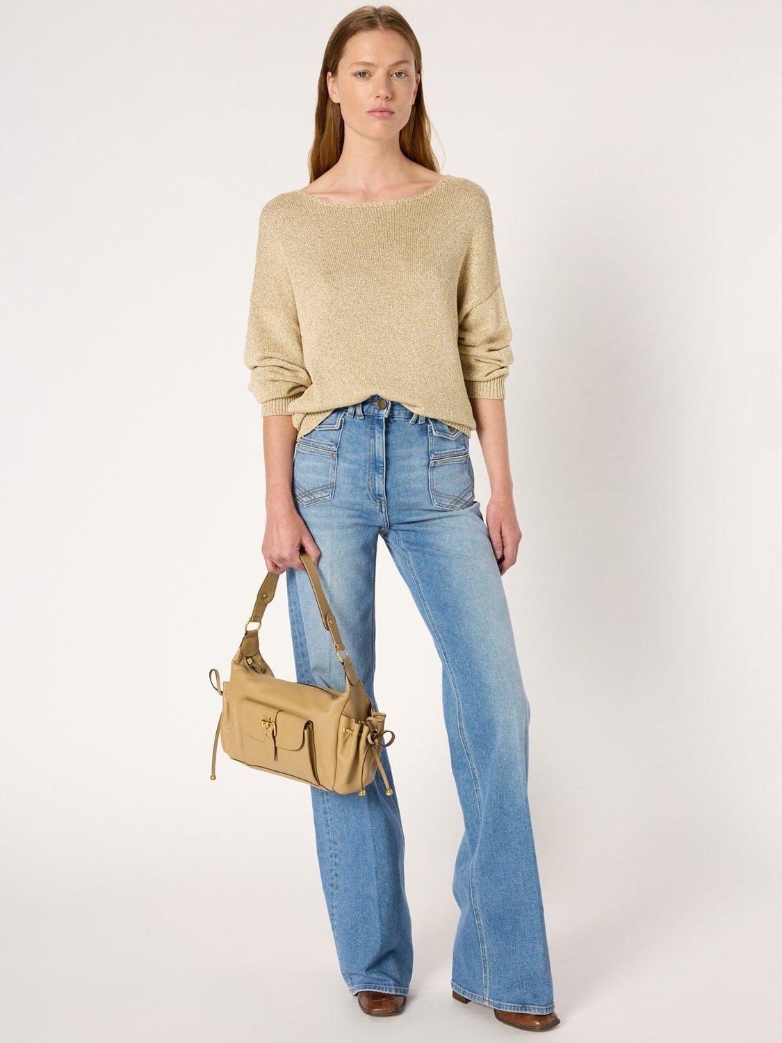 Product image 5 of 6, which shows Gerard Darel Elianna Sparkle Jumper, Gold, 10