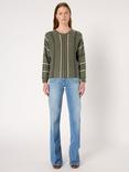 Gerard Darel Elise Stripe Pure Cashmere Jumper, Khaki