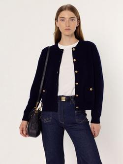 Gerard Darel Eloise Pure Wool Cardigan, Navy, Navy