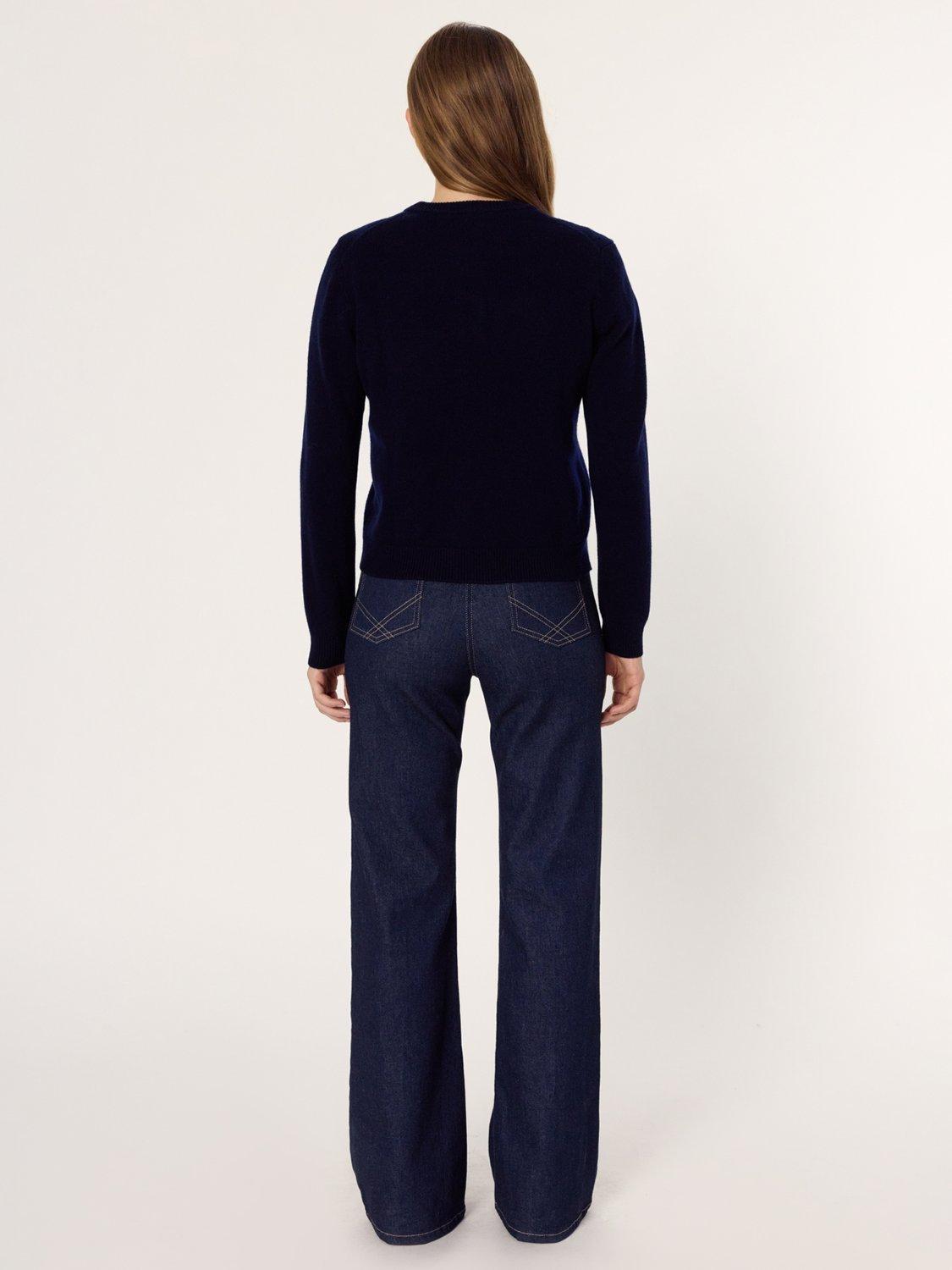 Product image 3 of 6, which shows Gerard Darel Eloise Pure Wool Cardigan, Navy, 8