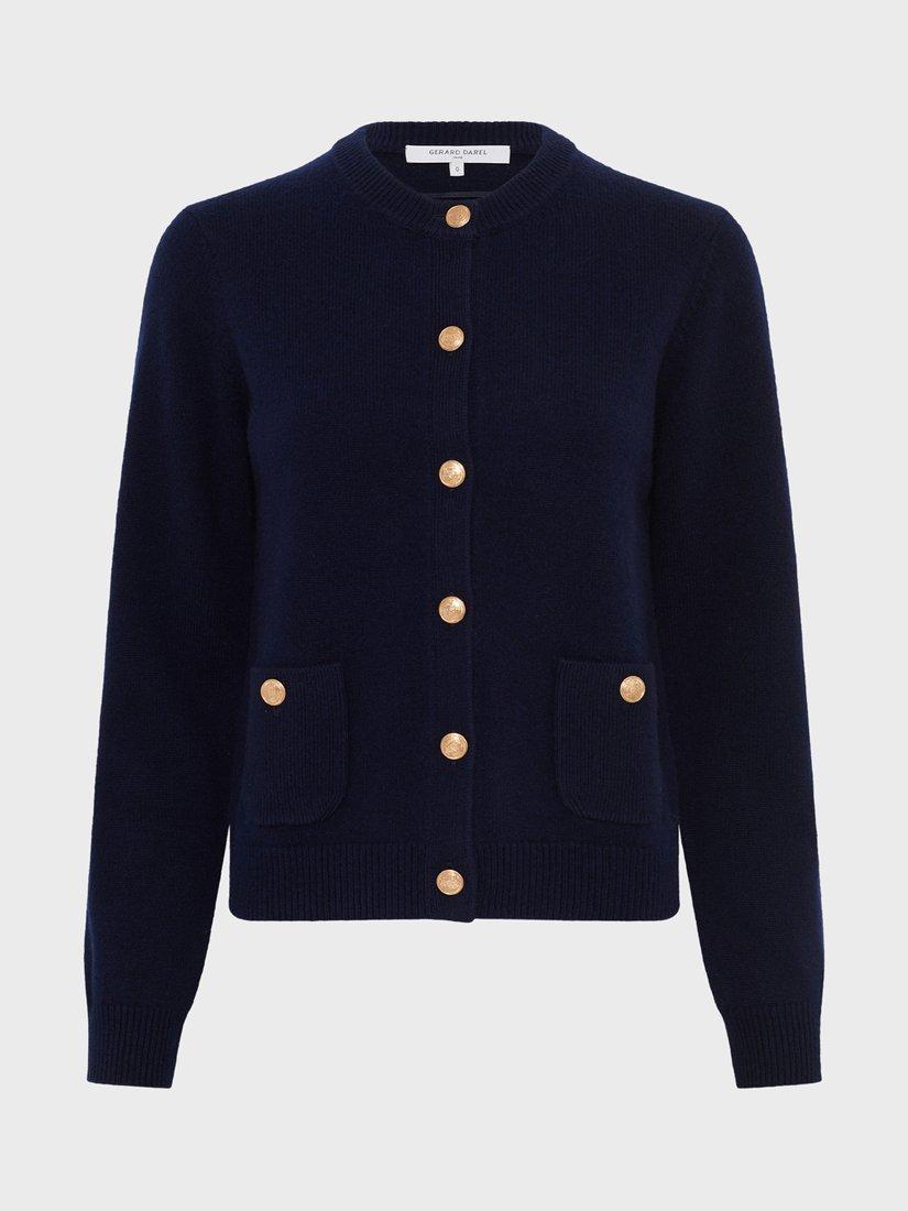 Product image 4 of 6, which shows Gerard Darel Eloise Pure Wool Cardigan, Navy, 8