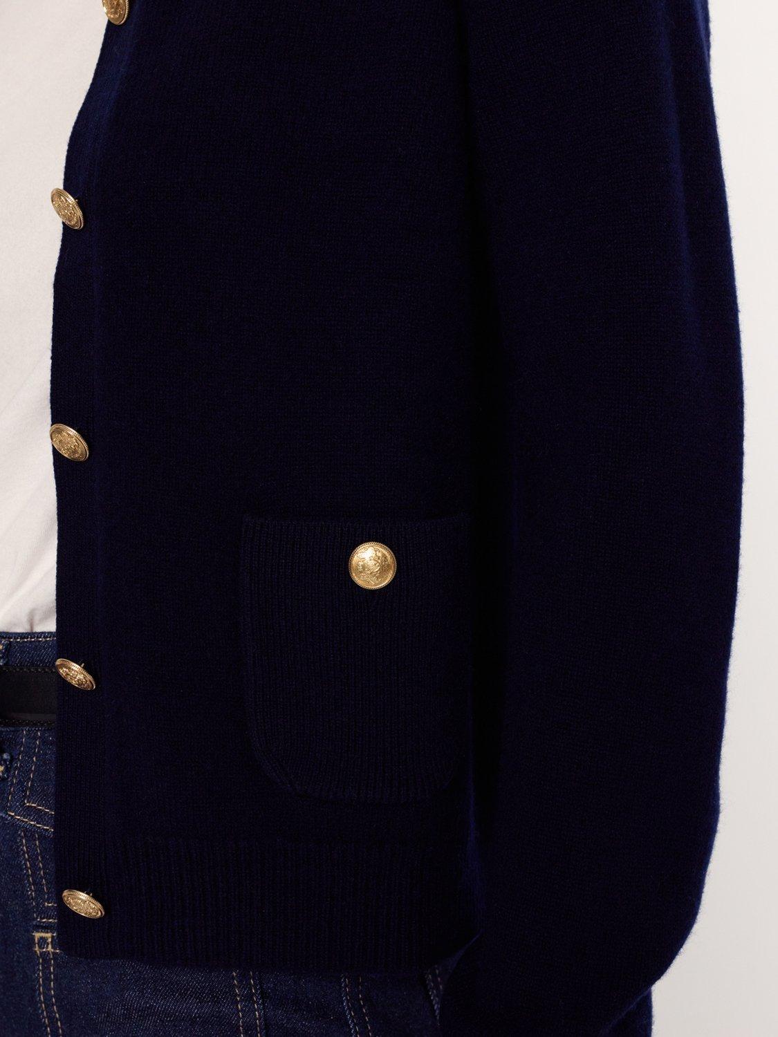 Product image 6 of 6, which shows Gerard Darel Eloise Pure Wool Cardigan, Navy, 8