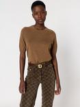 Gerard Darel Elsa Short Sleeve Pure Merino Wool Jumper, Camel