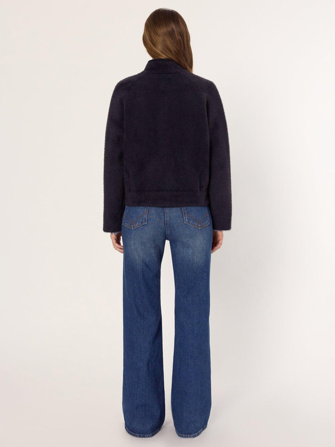 Product image 3 of 7, which shows Gerard Darel Elvira Fleece Zip Jacket, Grey, 8