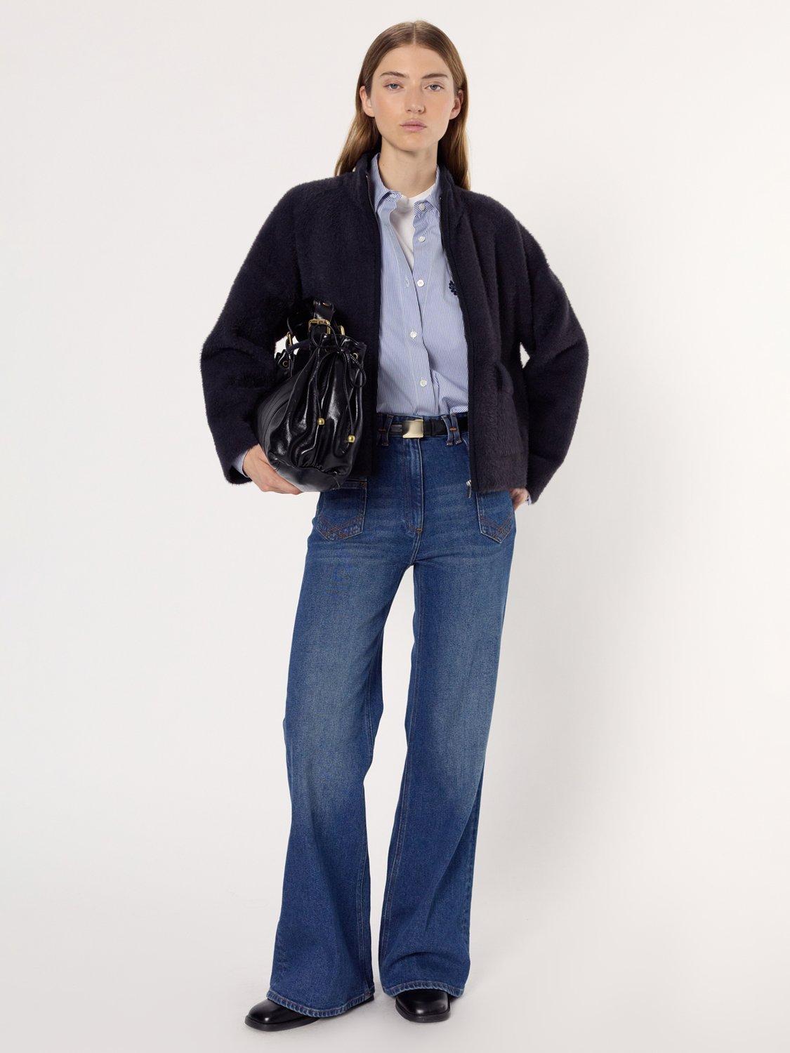 Product image 5 of 7, which shows Gerard Darel Elvira Fleece Zip Jacket, Grey, 8