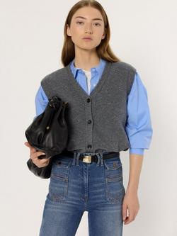 Gerard Darel Elysee Pullover Wool Blend Vest, Grey