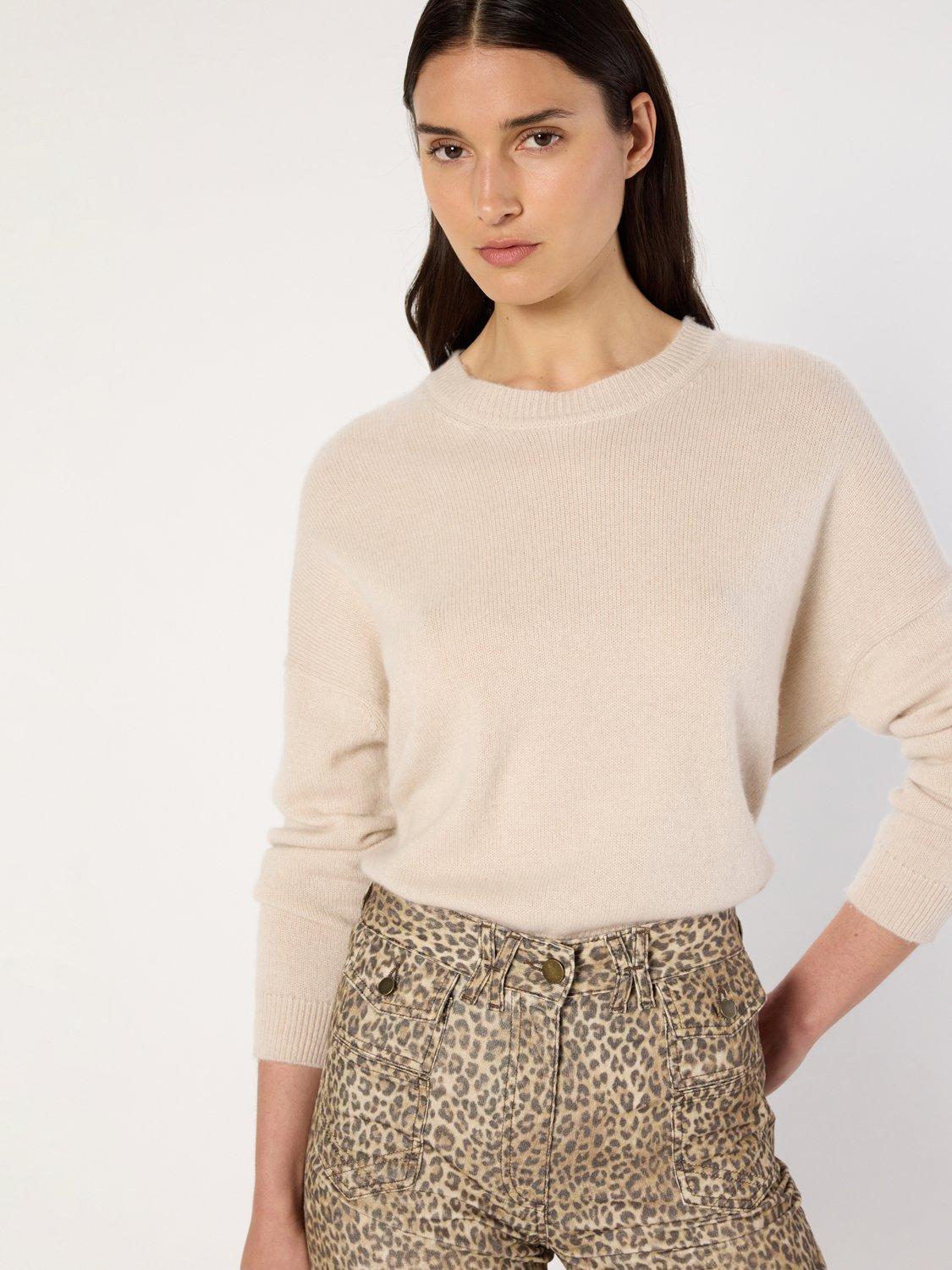 Product image 1 of 6, which shows Gerard Darel Ema Pure Cashmere Jumper, Natural, 10