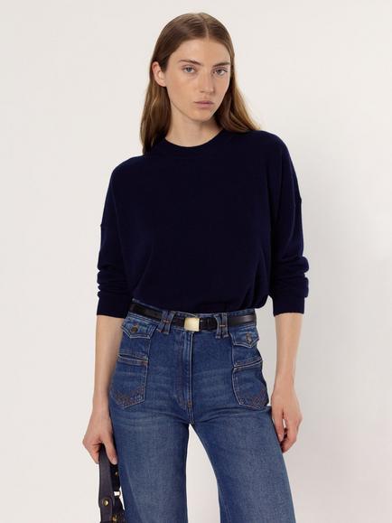 Gerard Darel Ema Pure Cashmere Jumper, Navy
