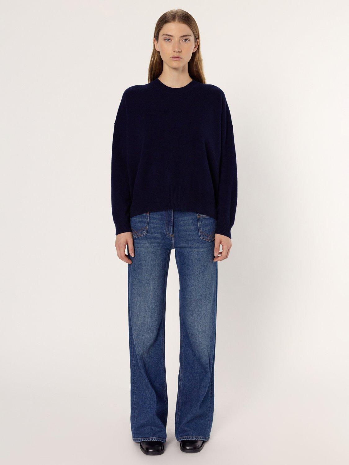 Product image 2 of 6, which shows Gerard Darel Ema Pure Cashmere Jumper, Navy, 6