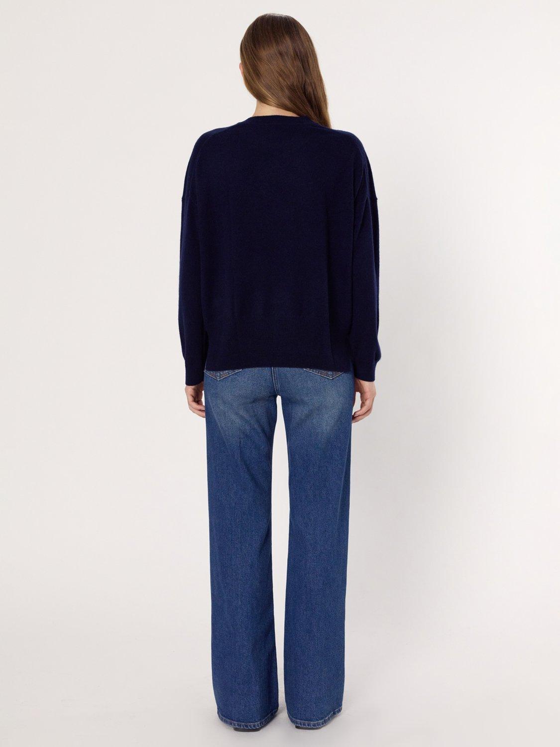 Product image 3 of 6, which shows Gerard Darel Ema Pure Cashmere Jumper, Navy, 6