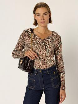 Gerard Darel Emme Paisley Wool Knit Jumper, Natural, Natural