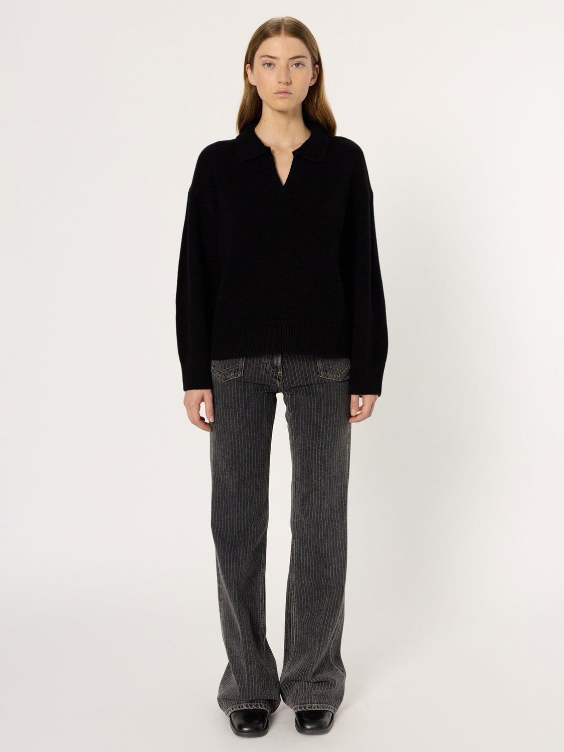 Product image 2 of 5, which shows Gerard Darel Enora V-Neck Wool Cardigan, Black, 10