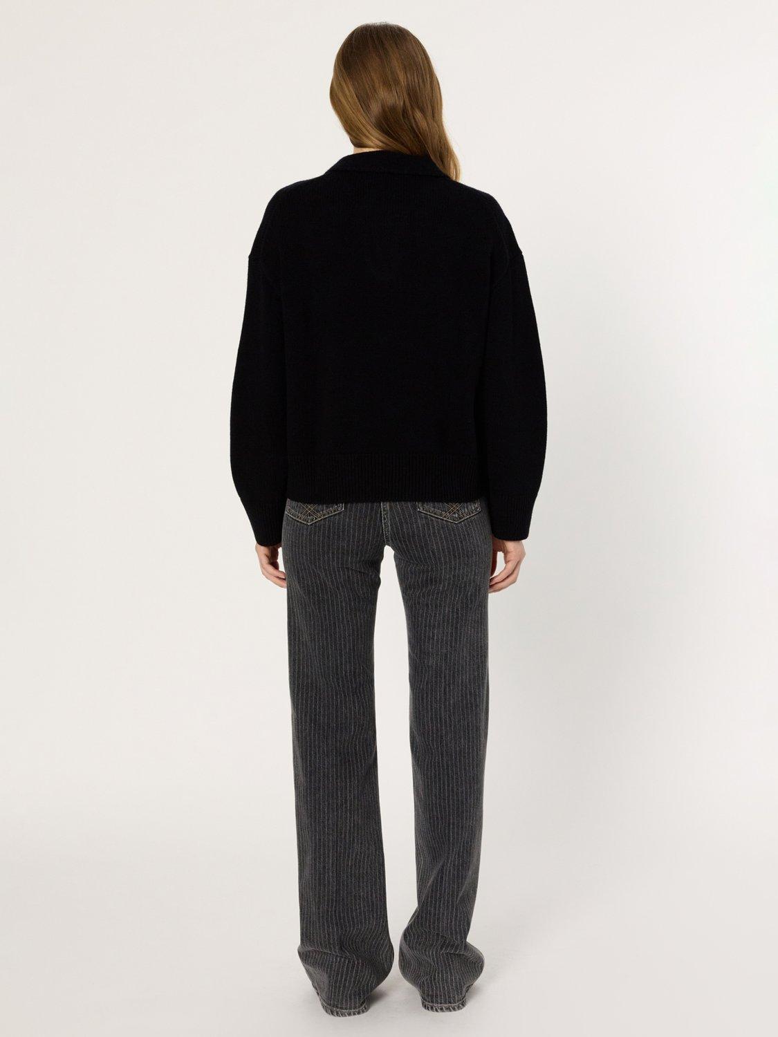 Product image 3 of 5, which shows Gerard Darel Enora V-Neck Wool Cardigan, Black, 10