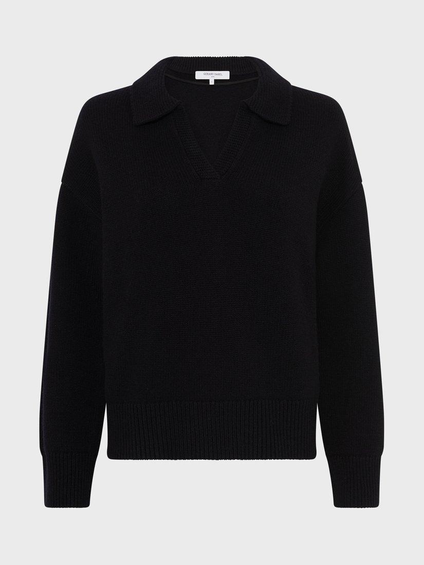 Product image 4 of 5, which shows Gerard Darel Enora V-Neck Wool Cardigan, Black, 10
