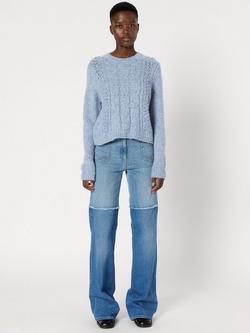 Gerard Darel Esperanza Crew Neck Wool Blend Cardigan - view 2, Light Blue