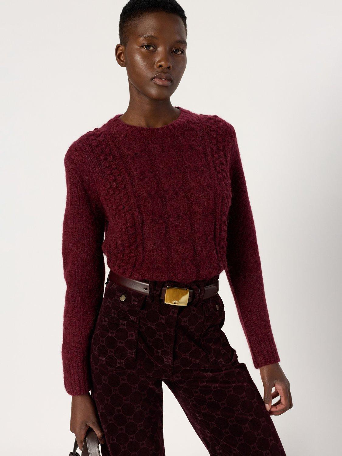 Gerard Darel Esperanza Crew Neck Wool Blend Cardigan