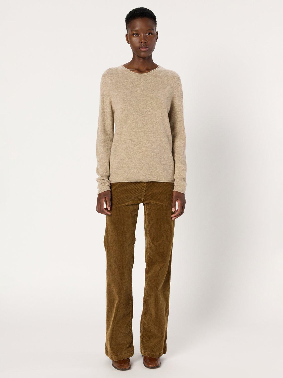 Product image 2 of 6, which shows Gerard Darel Eva Wool Long Sleeve Round Neck Jumper, Beige, 10