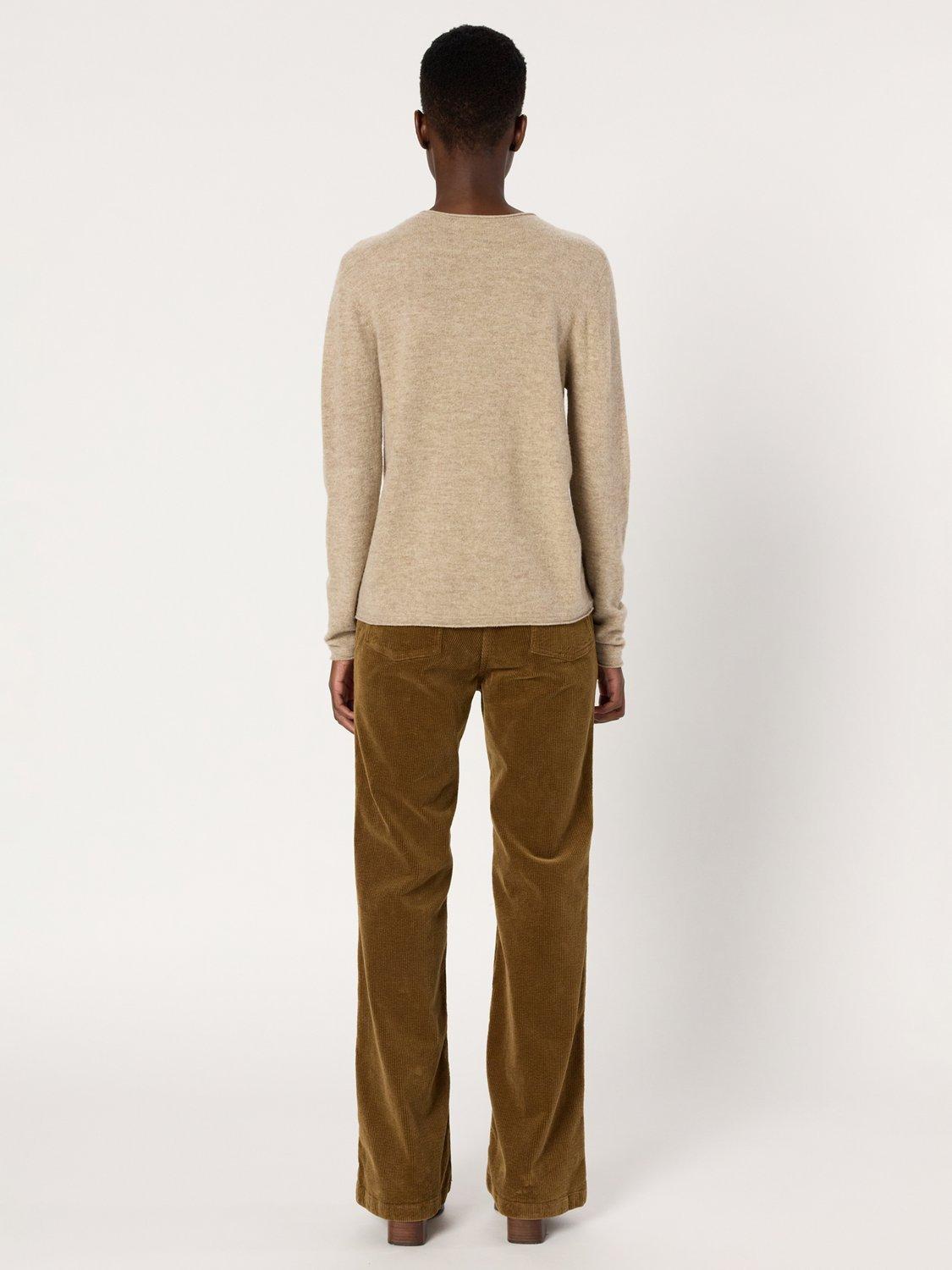 Product image 3 of 6, which shows Gerard Darel Eva Wool Long Sleeve Round Neck Jumper, Beige, 10