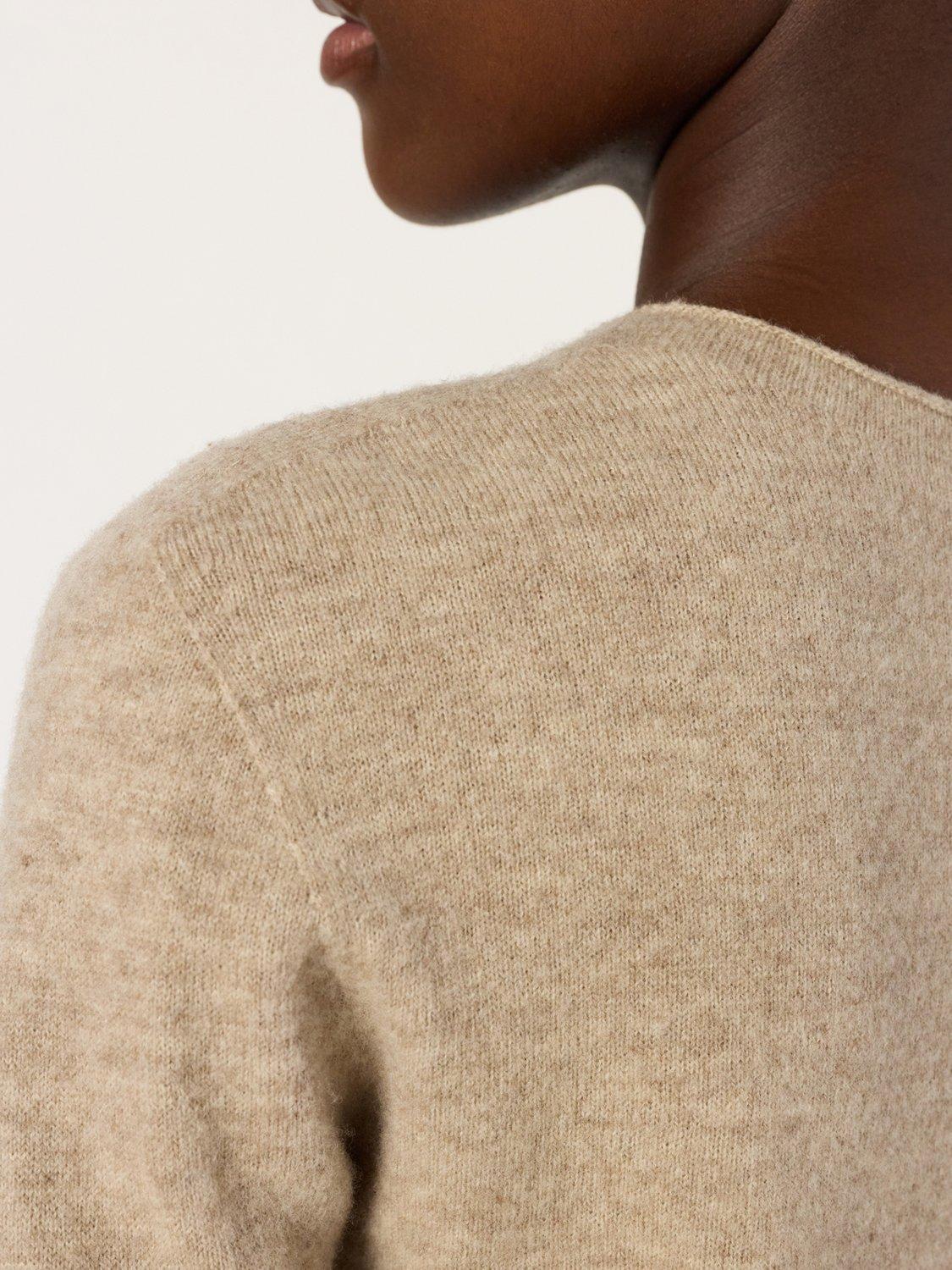 Product image 6 of 6, which shows Gerard Darel Eva Wool Long Sleeve Round Neck Jumper, Beige, 10