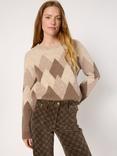 Gerard Darel Evelyn Diamond Wool Rich Jumper, Sand