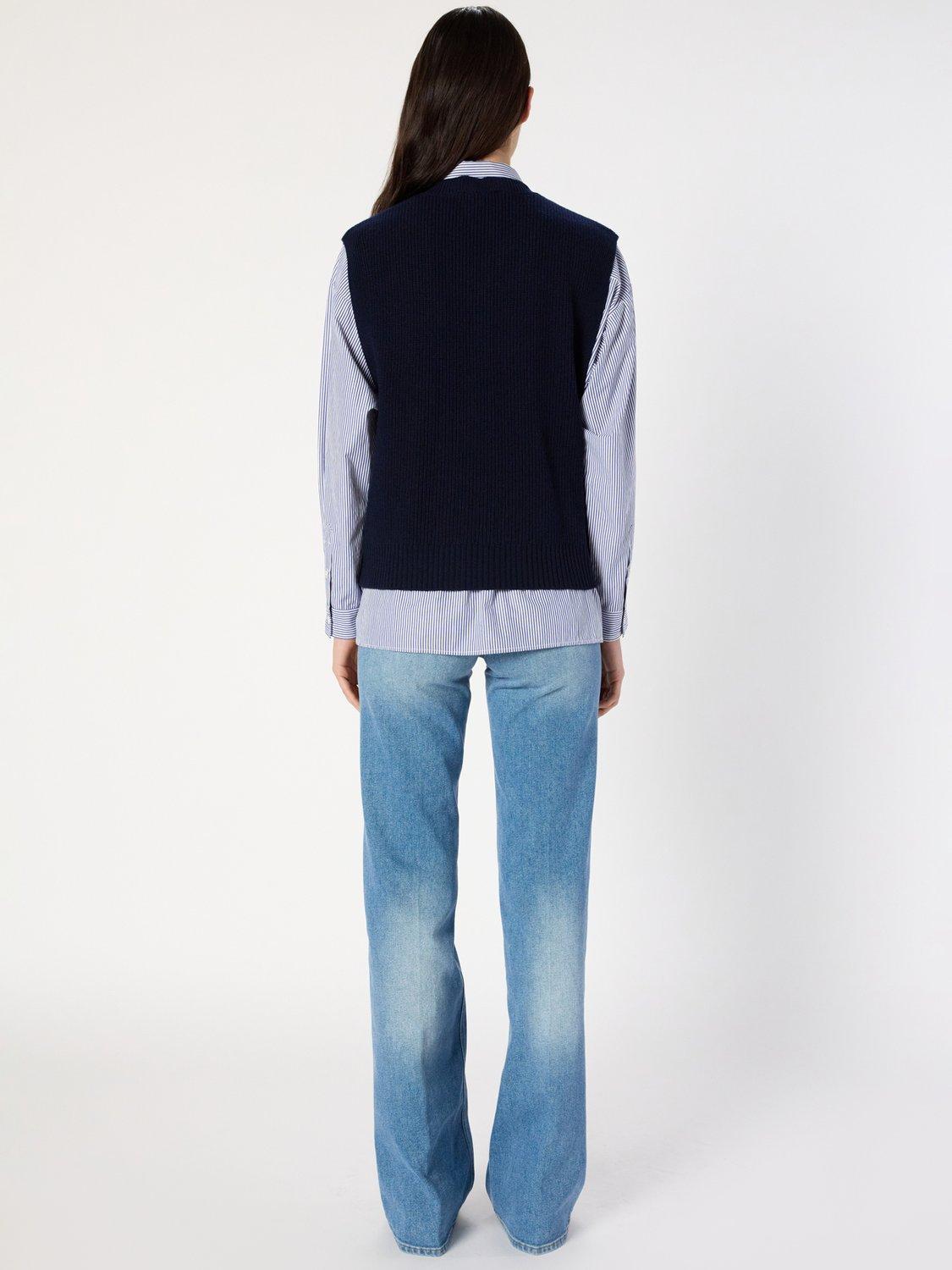 Product image 3 of 6, which shows Gerard Darel Evita Pure Wool Tank Top, Navy, 6