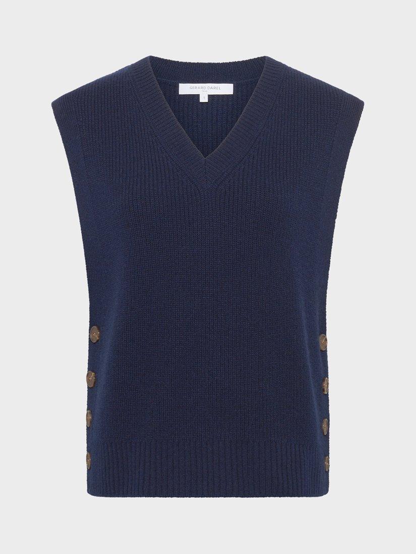 Product image 4 of 6, which shows Gerard Darel Evita Pure Wool Tank Top, Navy, 6