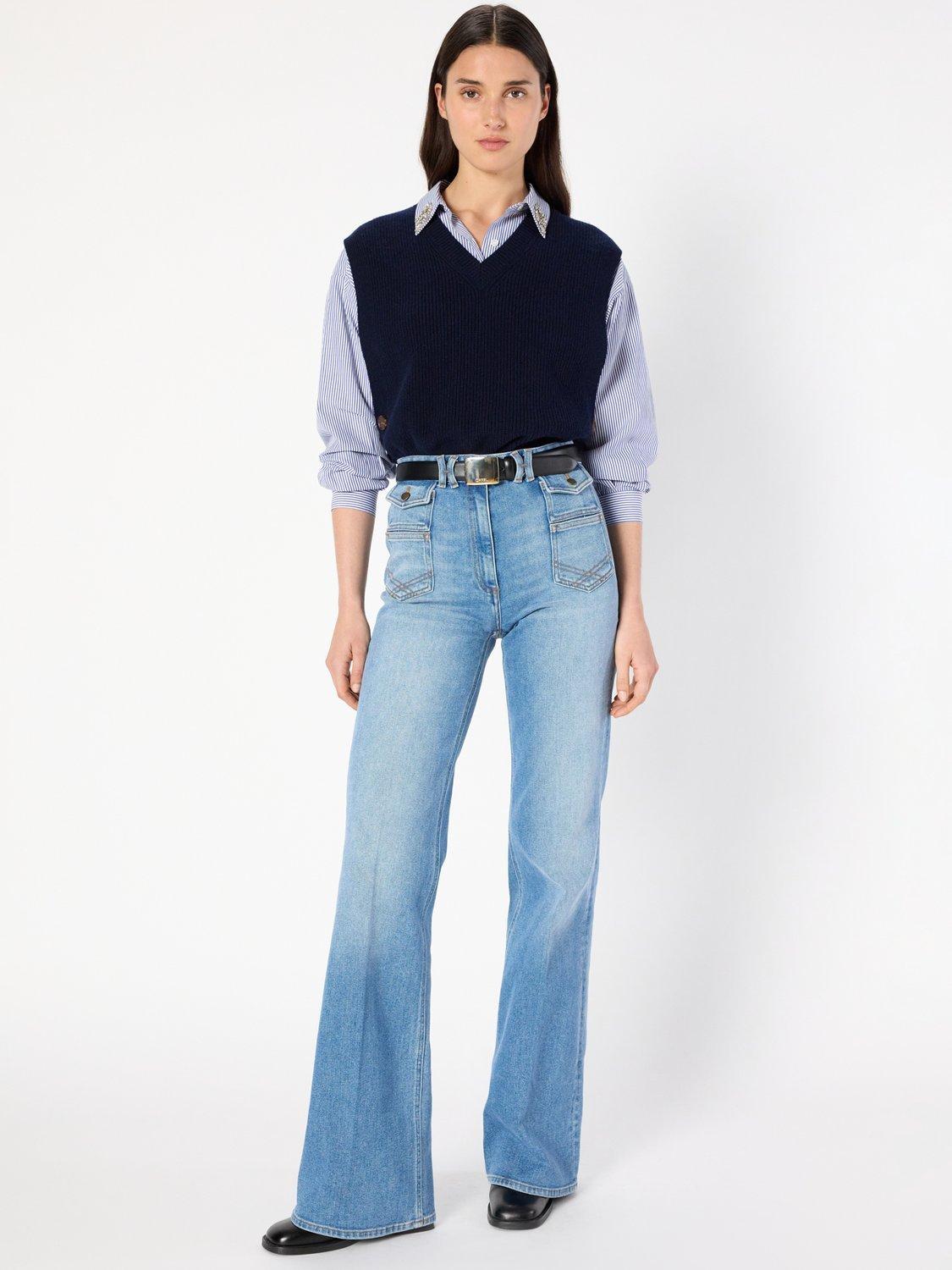 Product image 5 of 6, which shows Gerard Darel Evita Pure Wool Tank Top, Navy, 6