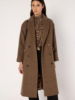 Gerard Darel Mady Longline Wool Blend Overcoat, Brown